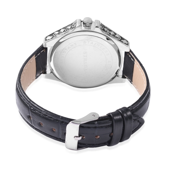 STRADA Ace playing cards watch faux leather band